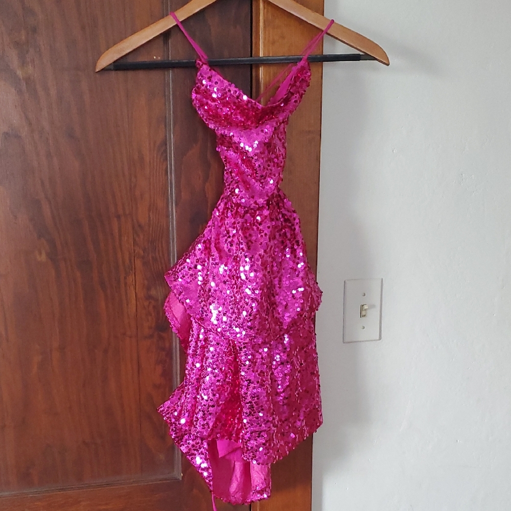 Lucy in the Sky Fuchsia Sequin Party Dress
